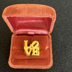 Robert Indiana Vintage Oversized Gold Plated LOVE Ring